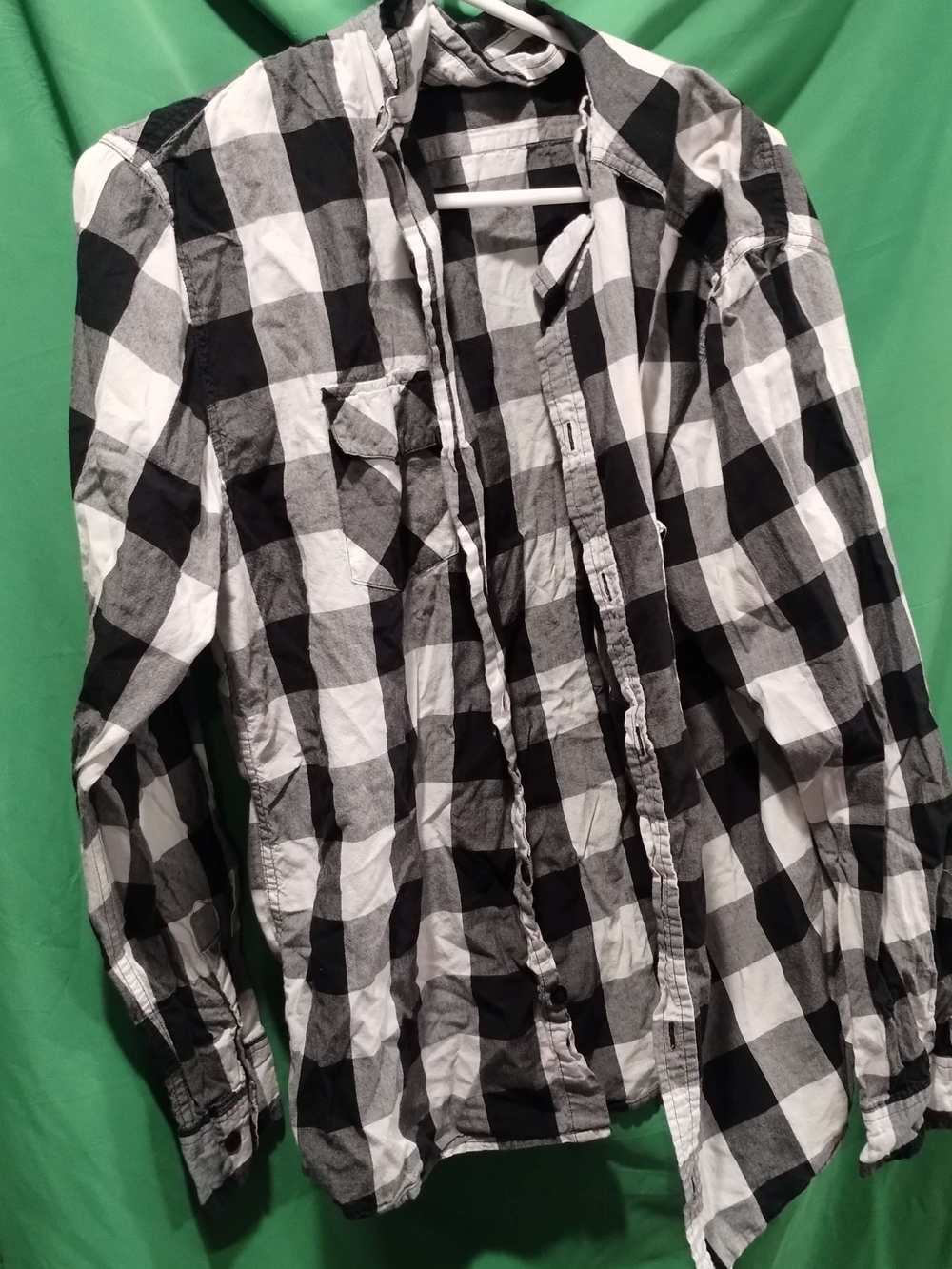 Free Nature Men's Black & White Buffalo Check Button-Up Shirt